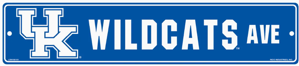 Kentucky Wildcats Team Color Street Sign Décor 5"x 24"