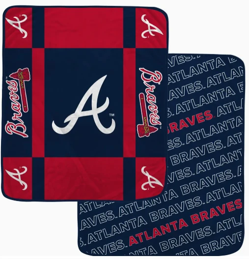 Atlanta Braves Reverse Block Double Sided 60x70 Ultra Cozy Blanket