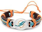 Miami Dolphins Leather Twist Unisex Bracelet