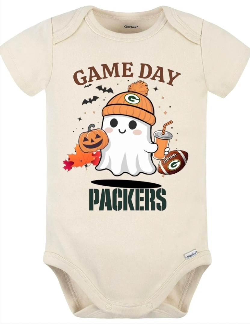 Green Bay Packers Game Day Ghost Baby Onesie