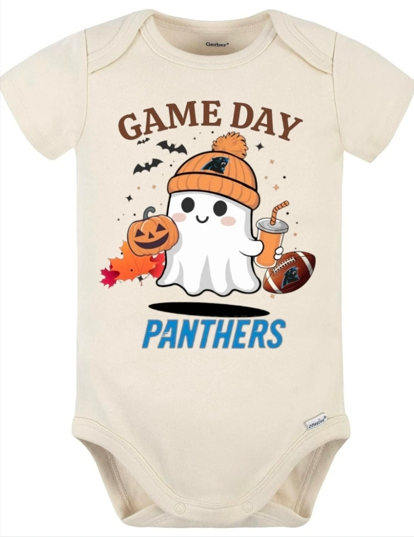 Carolina Panthers Game Day Ghost Baby Onesie