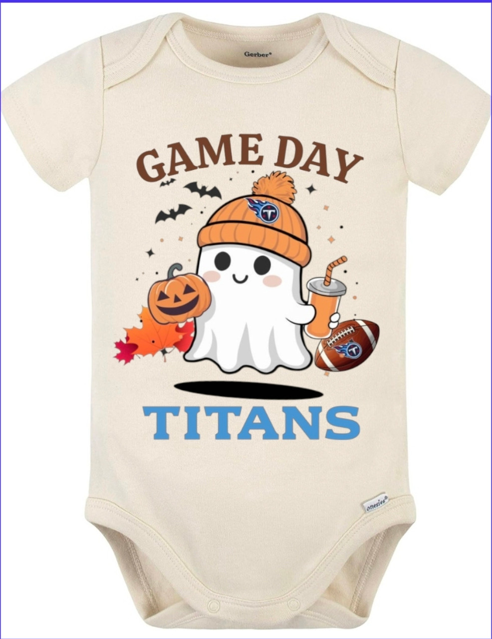 Tennessee Titans Game Day Ghost Baby Onesie