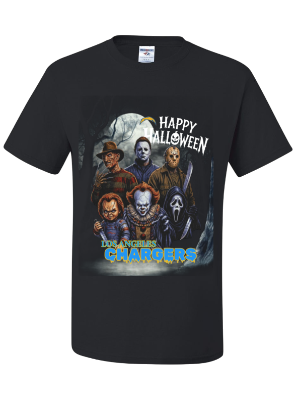 Los Angeles Chargers Men Halloween Graphic T-Shirt