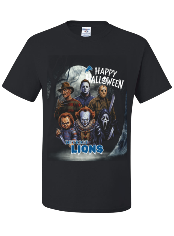 Detroit Lions Men Halloween Graphic T-Shirt