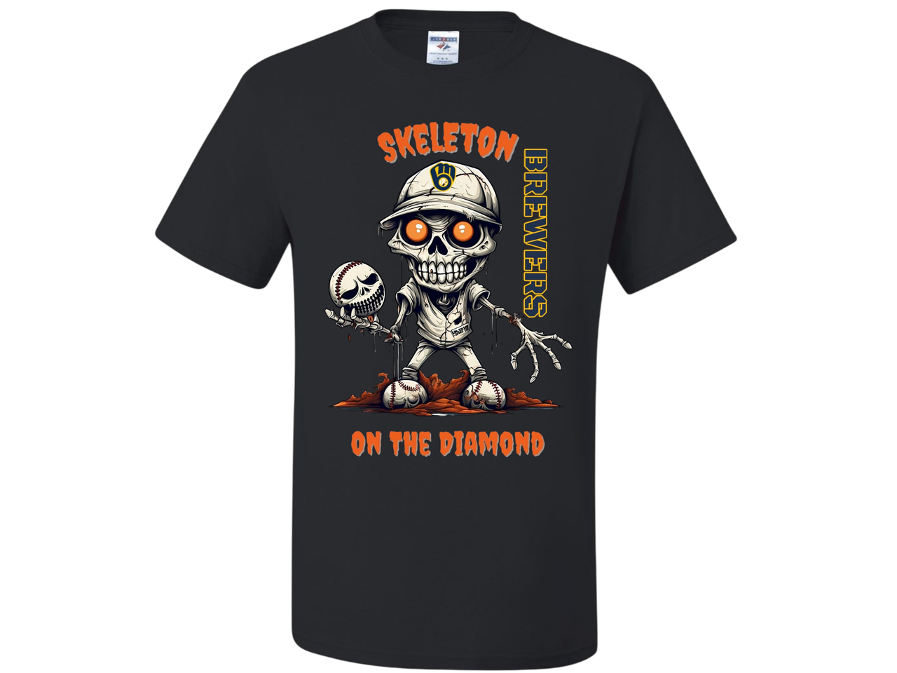 Milwaukee Brewers Men's Halloween Graphic T-Shirt Black