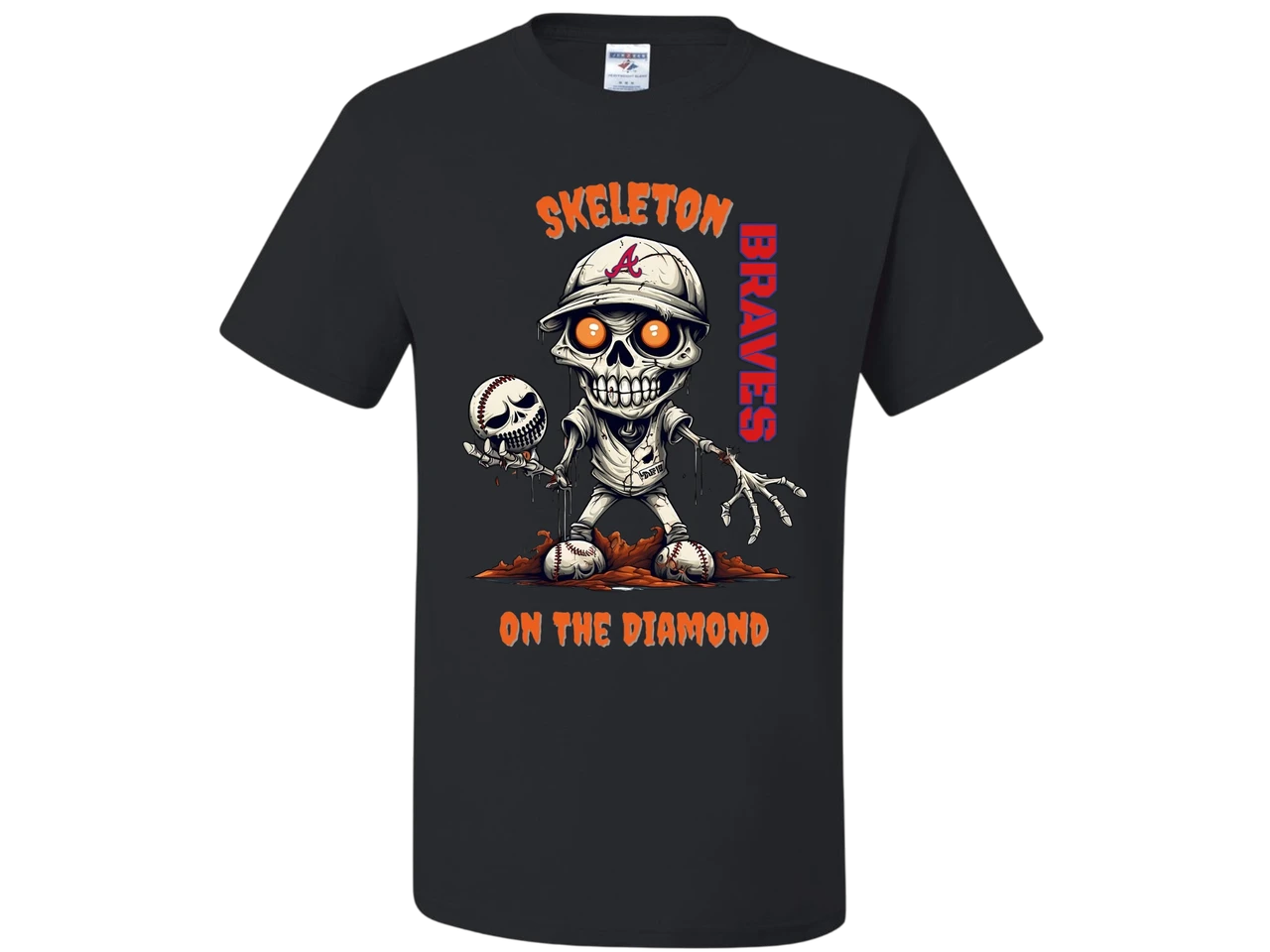 Atlanta Braves Men's Halloween Graphic T-Shirt Black