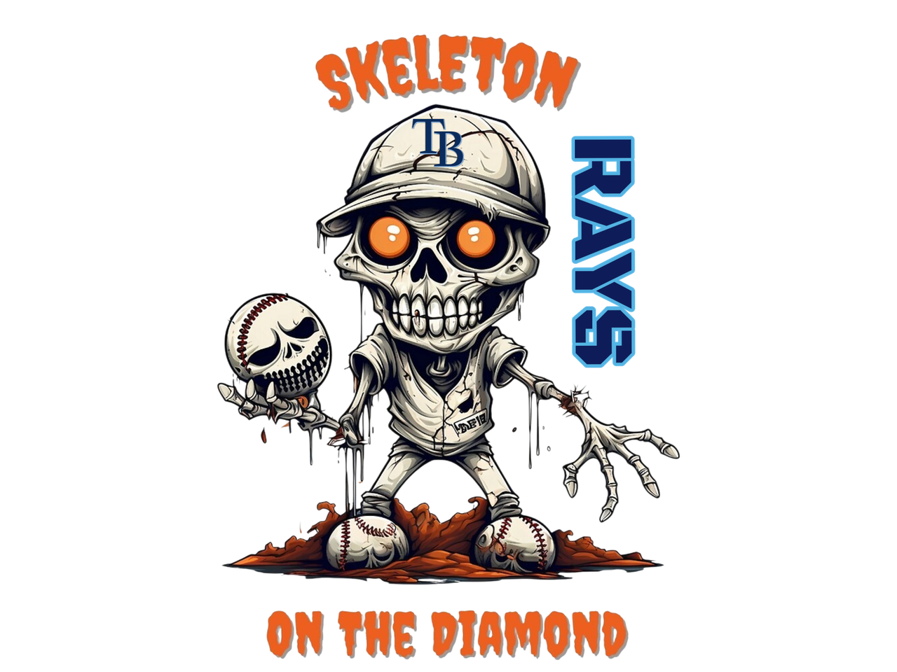 Tampa Bay Rays Men's Halloween Graphic T-Shirt Black
