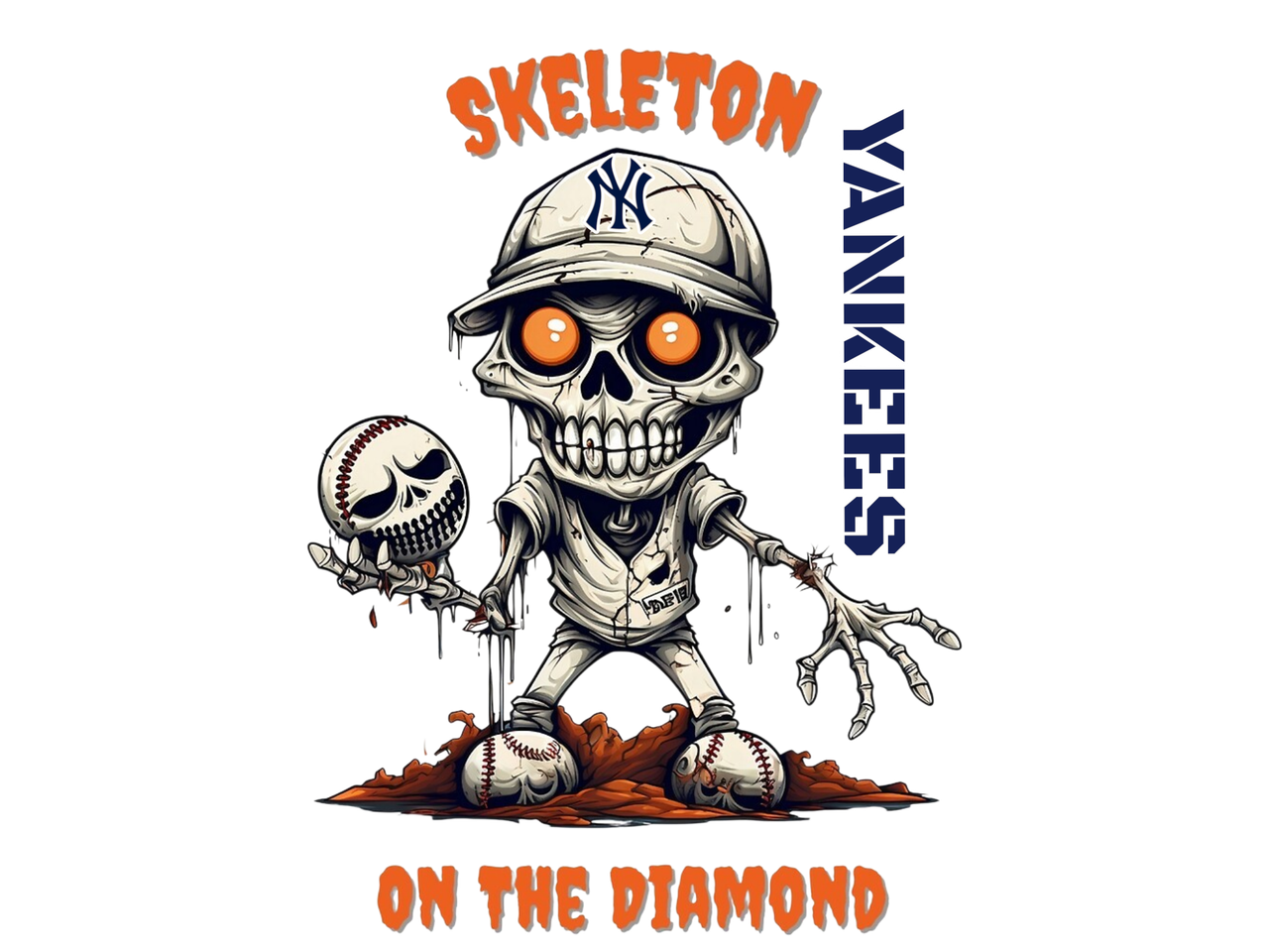 New York Yankees Men's Halloween Graphic T-Shirt Black