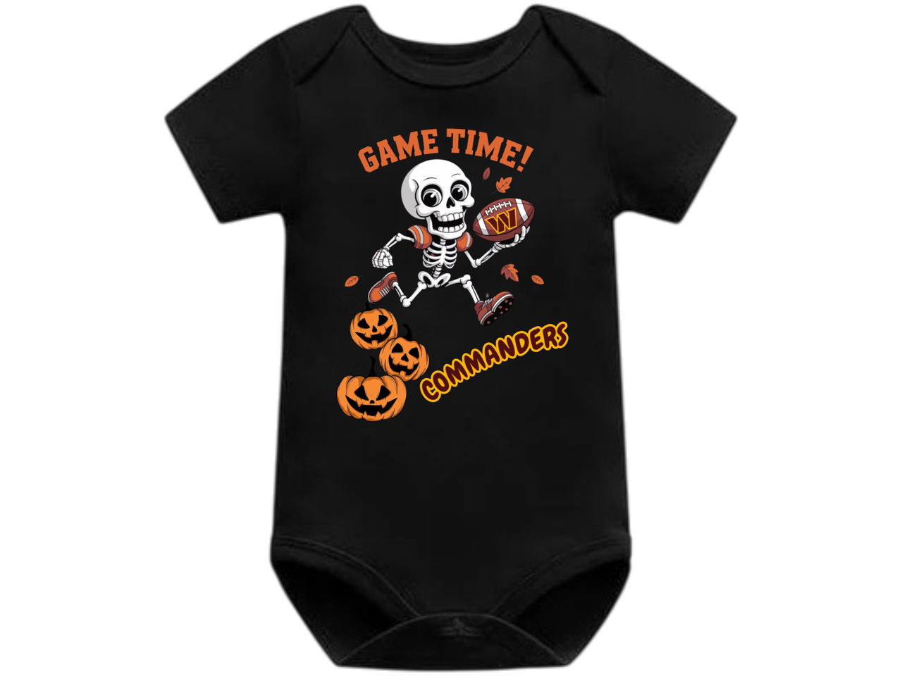 Washington Commanders Skeleton Game Day Baby Body Suit/Onesie