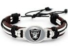 Las Vegas Raiders Leather Twist Unisex Bracelet Gray