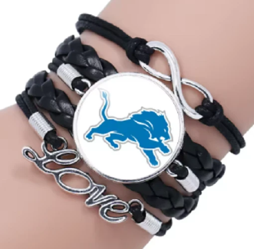 Detroit Lions Love Leather/Suede Bracelet