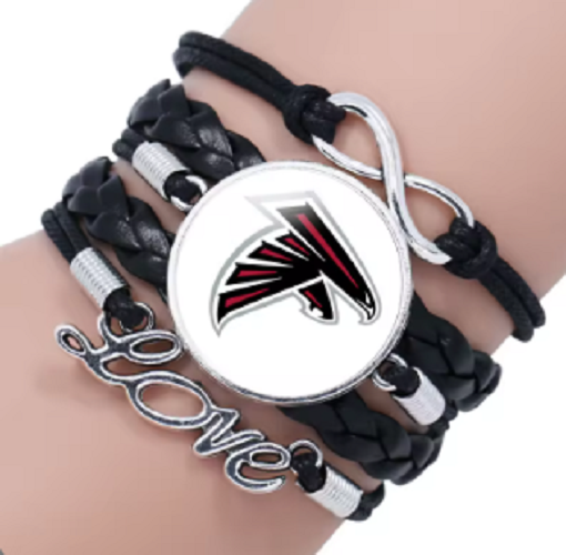 Atlanta Falcons Love Leather/Suede Bracelet