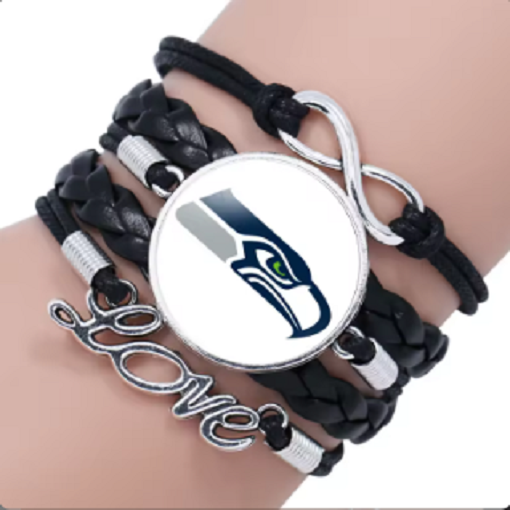 Seattle Seahawks Love Leather/Suede Bracelet