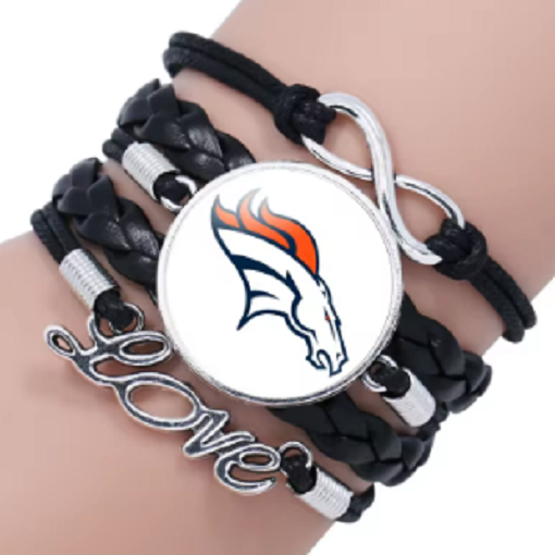 Denver Broncos Love Leather/Suede Bracelet