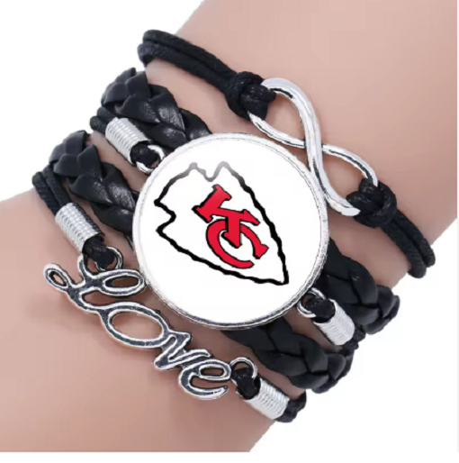 Kansas City Chiefs Love Leather/Suede Bracelet