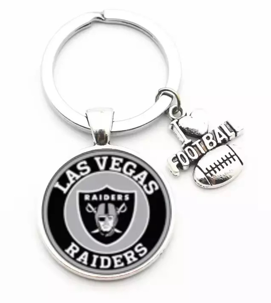 Las Vegas Raiders Pendant w/Love Football Charm Acrylic/Key Chain