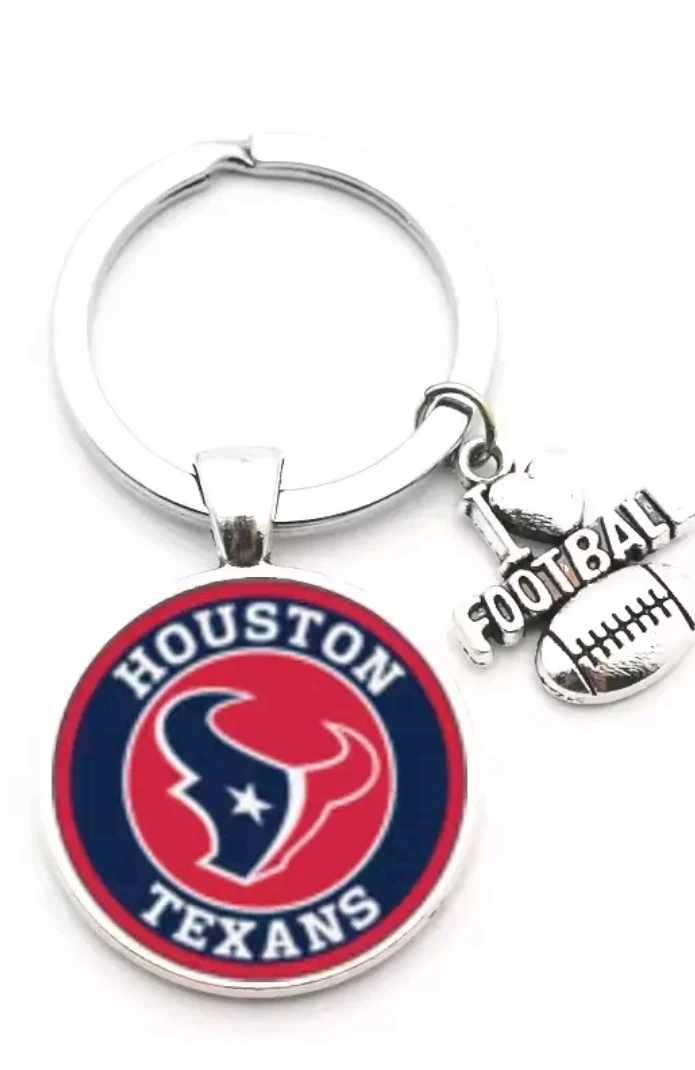 Houston Texans Pendant w/Love Football Charm Acrylic/Key Chain