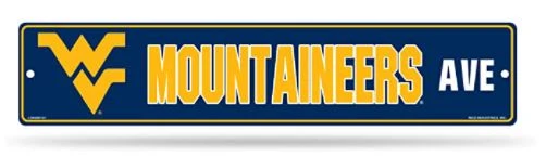 West Virginia Mountaineers Team Color Street Sign Décor 5"x 24"
