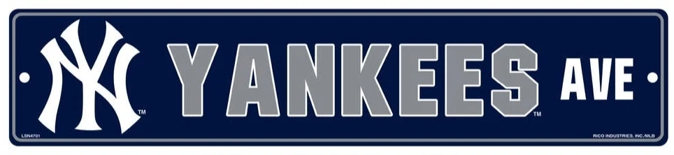 New York Yankees Team Color Street Sign Décor 5"x 24"