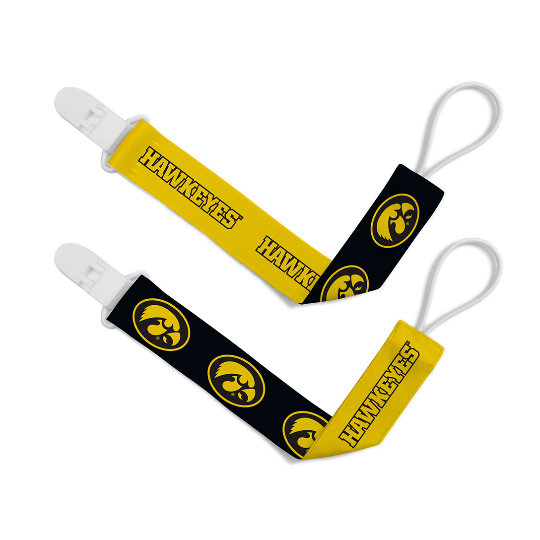Iowa Hawkeyes Tide Pacifier Clip 2-Pack