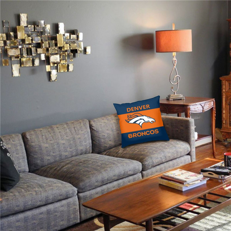 Denver Broncos 2pc 18" x 18" Pillow Case Covers (Printed 1 Side)