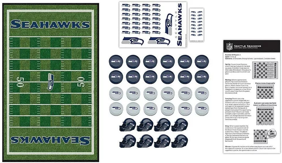 Seattle Seahawks Checkers Board Game