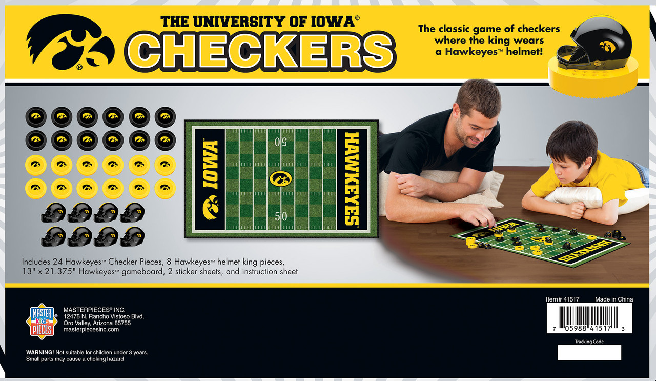 Iowa Hawkeyes Checkers Board Game