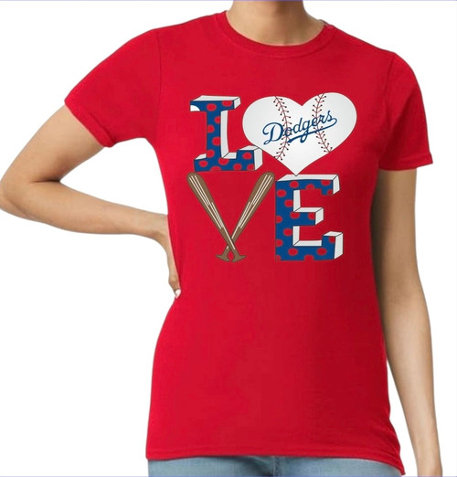 Los Angeles Dodgers Love Women's T-Shirt Blue