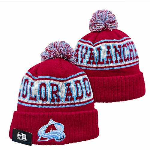 Colorado Avalanche Pom Knit Beanie #2