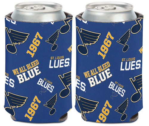 St Louis Blues Scattered Can Cooler 12 oz.