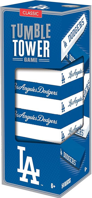 Los Angeles Dodgers - Officially Licensed Tumble Tower, Real Wood Blocks