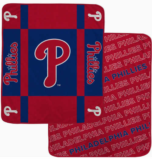 Philadelphia Phillies Reverse Block Double Sided 60x70 Ultra Cozy Blanket