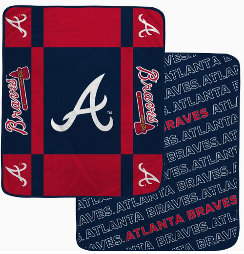 Atlanta Braves Reverse Block Double Sided 60x70 Ultra Cozy Blanket