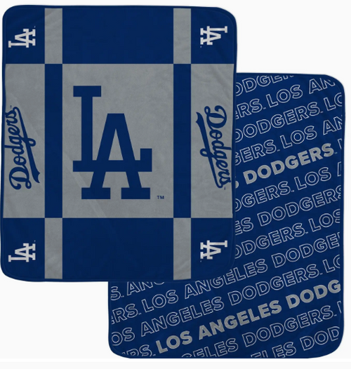 Los Angeles Dodgers Reverse Block Double Sided 60x70 Ultra Cozy Blanket