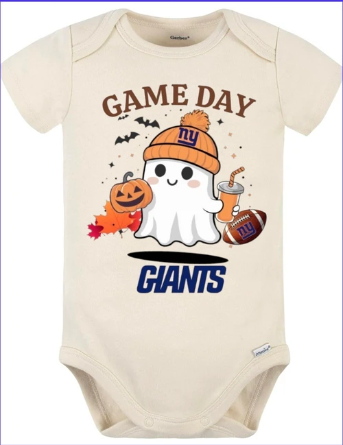 New York Giants Game Day Ghost Baby Onesie