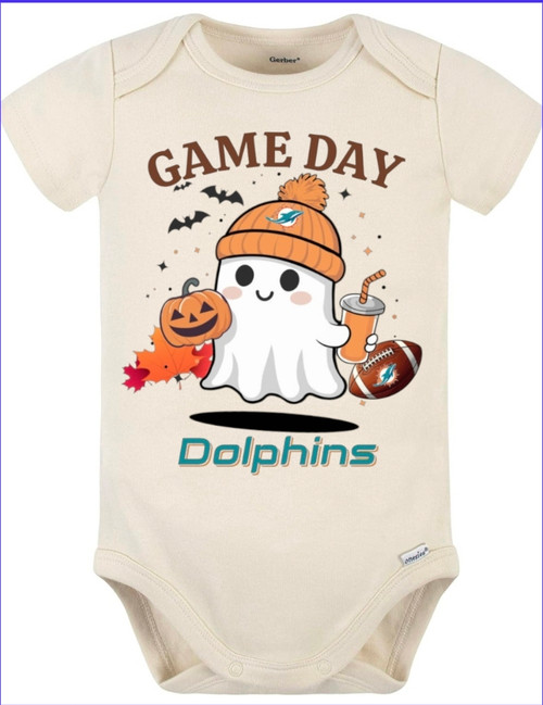 Miami Dolphins Game Day Ghost Baby Onesie