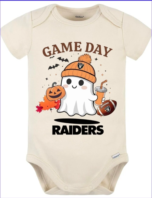 Las Vegas Raiders Game Day Ghost Baby Onesie