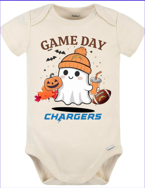 Los Angeles Chargers Game Day Ghost Baby Onesie