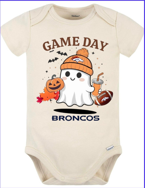 Denver Broncos Game Day Ghost Baby Onesie