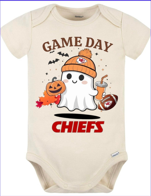 Kansas City Chiefs  Game Day Ghost Baby Onesie