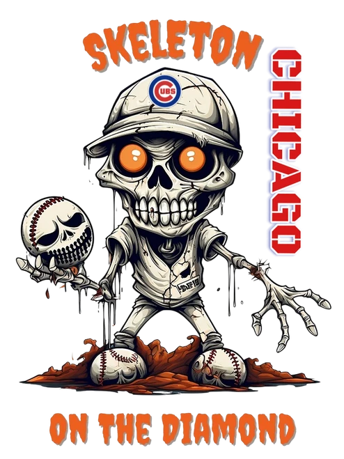Chicago Cubs Men's Halloween Graphic T-Shirt Black