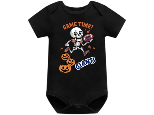 New York Giants Skeleton Game Day Baby Body Suit/Onesie