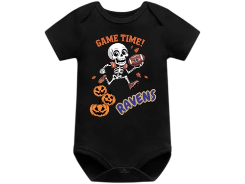 Baltimore Ravens Skeleton Game Day Baby Body Suit/Onesie