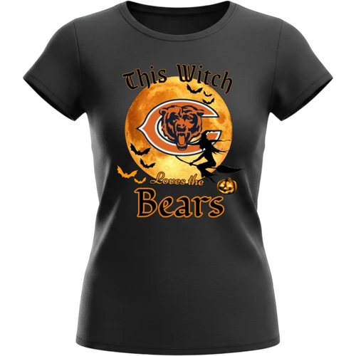 Chicago Bears Women Halloween Witch Graphic T-Shirt