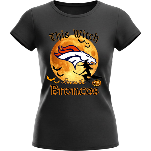 Denver Broncos Women Halloween Witch T-Shirt