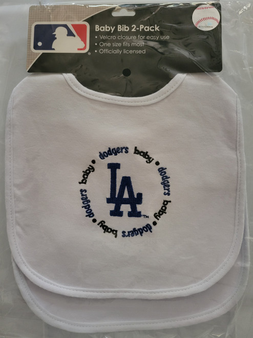 Los Angeles Dodgers White Baby Fanatics 2-Pack Bibs Los Angeles Dodgers White Baby Fanatics 2-Pack Bibs