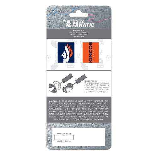 Denver Broncos Pacifier Clip 2-Pack