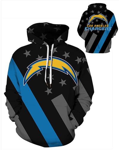 Los Angeles Chargers Stars & Stripes Unisex Hoodie