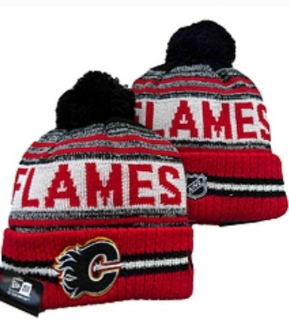 Calgary Flames Pom Knit Beanie