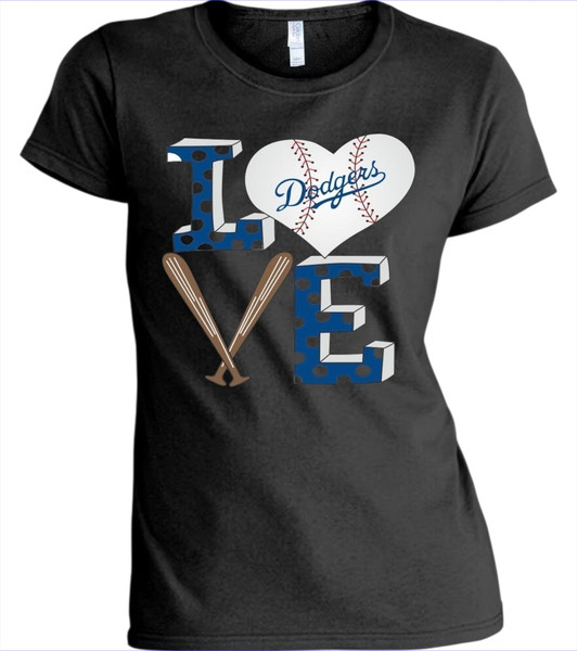 Los Angeles Dodgers Love Women's T-Shirt Blue